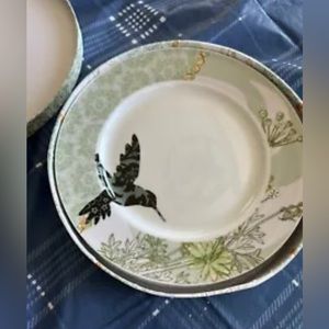 2 Fringe Studio plates for Barnes & Noble hummingbird/Boxed